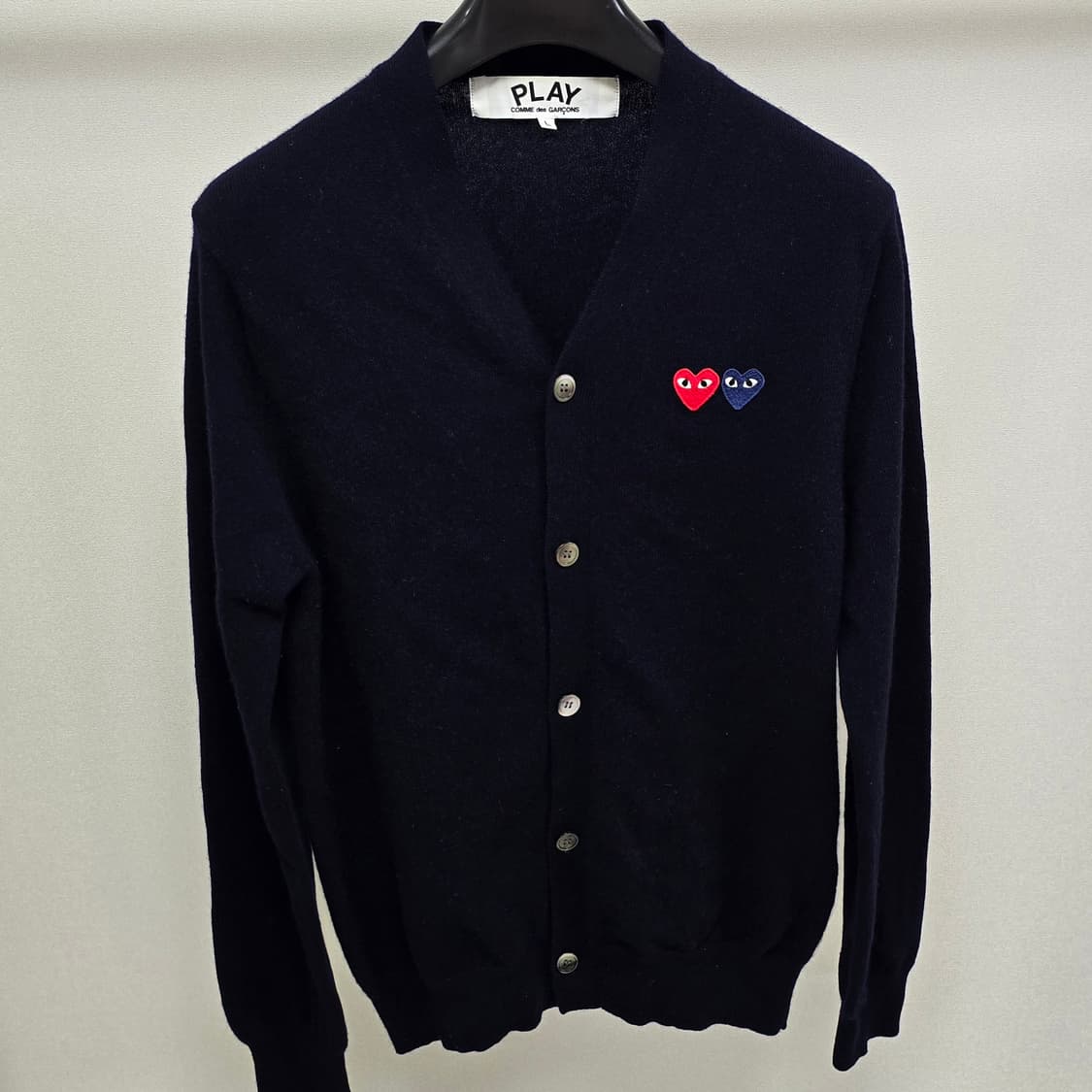 꼼데가르송 더블와펜 가디건 네이비 L사이즈 100 판매 상품이미지1