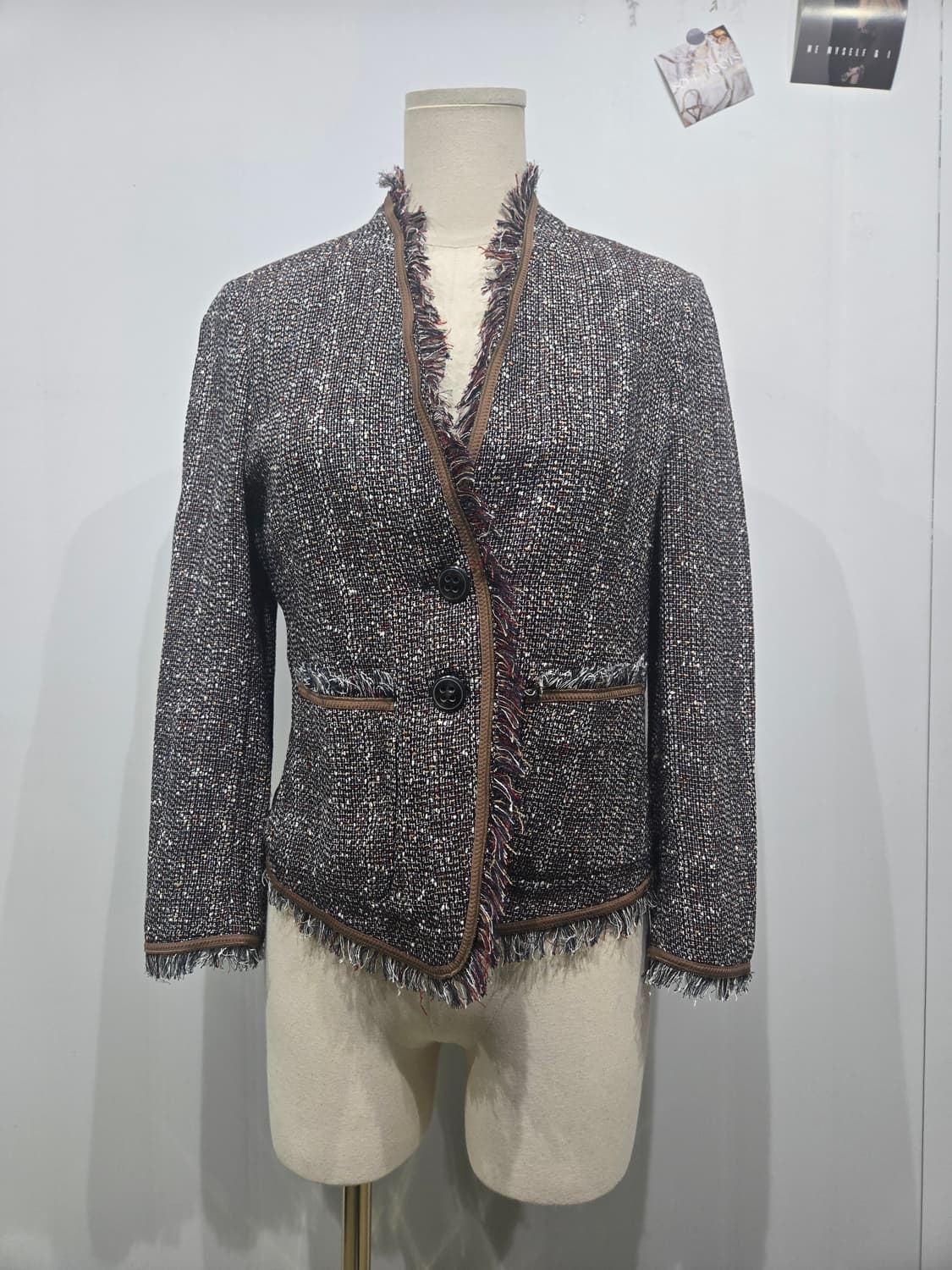에스카다 트위드 프린지 장식 자켓 상품이미지1