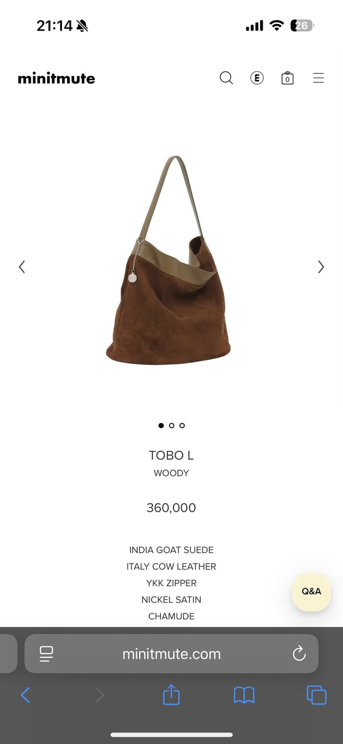 미닛뮤트 토보백 라지 우디 새상품 상품이미지1