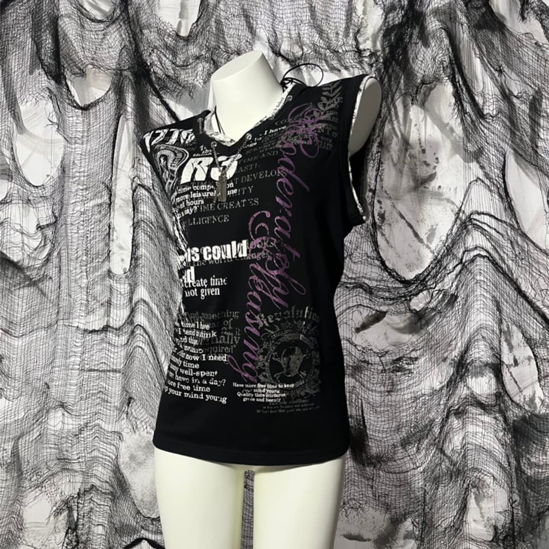Punk Detail necklace sleeveless 상품이미지1