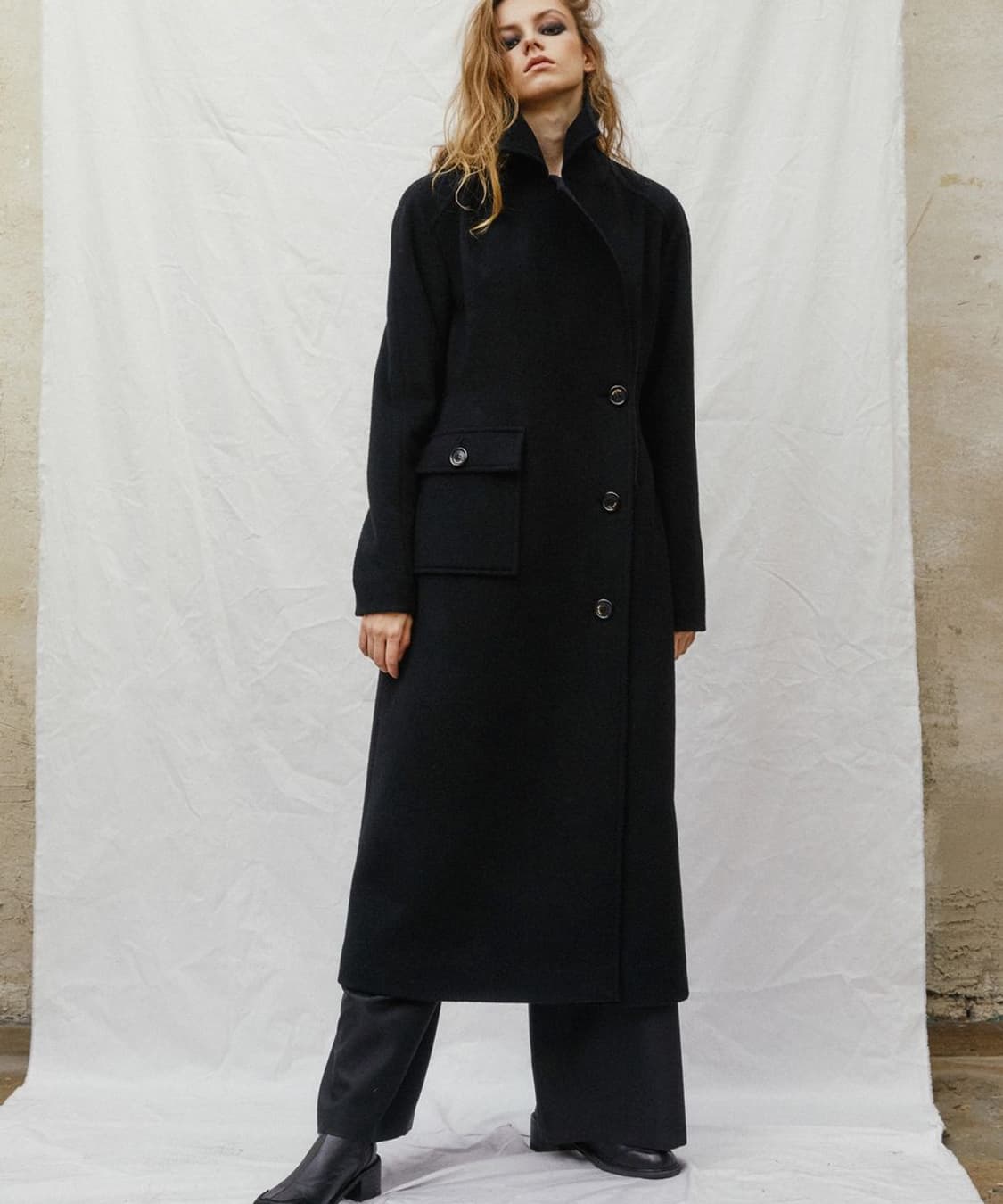 마뗑킴 레글런 울 코트 롱 자켓 블랙 Matin kim 상품이미지1