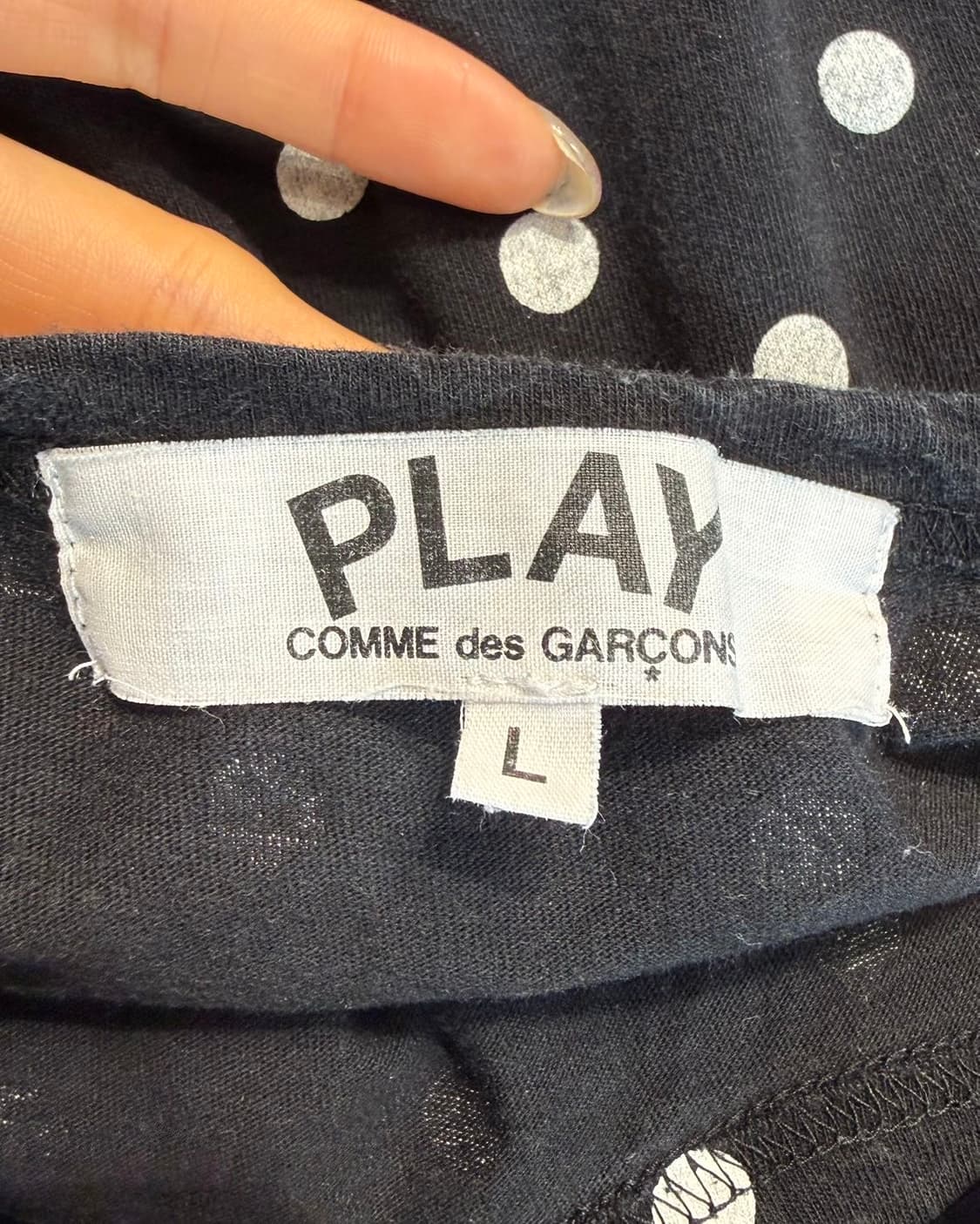 꼼데가르송 플레이 블랙 도트 레드하트 롱슬리브  상품이미지7