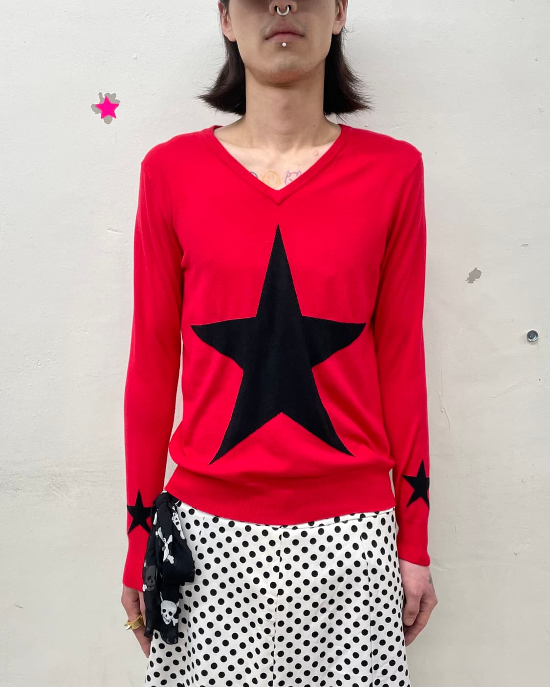 Black Big Star Red Knitwear  상품이미지1