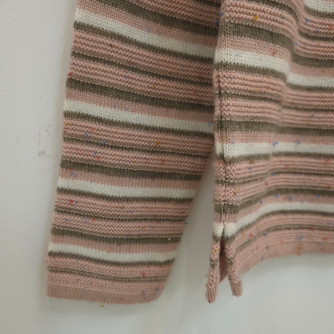 울 혼방 네프 핑크브라운 스트라이프 니트 상품이미지6