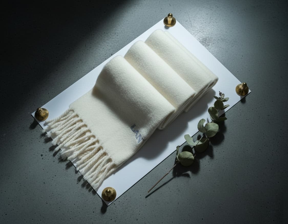 LANVIN 랑방 아이보리 램스울 머플러 상품이미지2