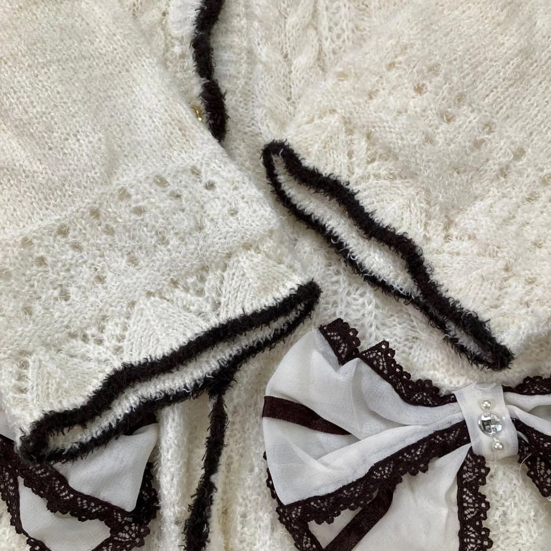 엑시즈팜 히메갸루 리본 니트 가디건 상품이미지4