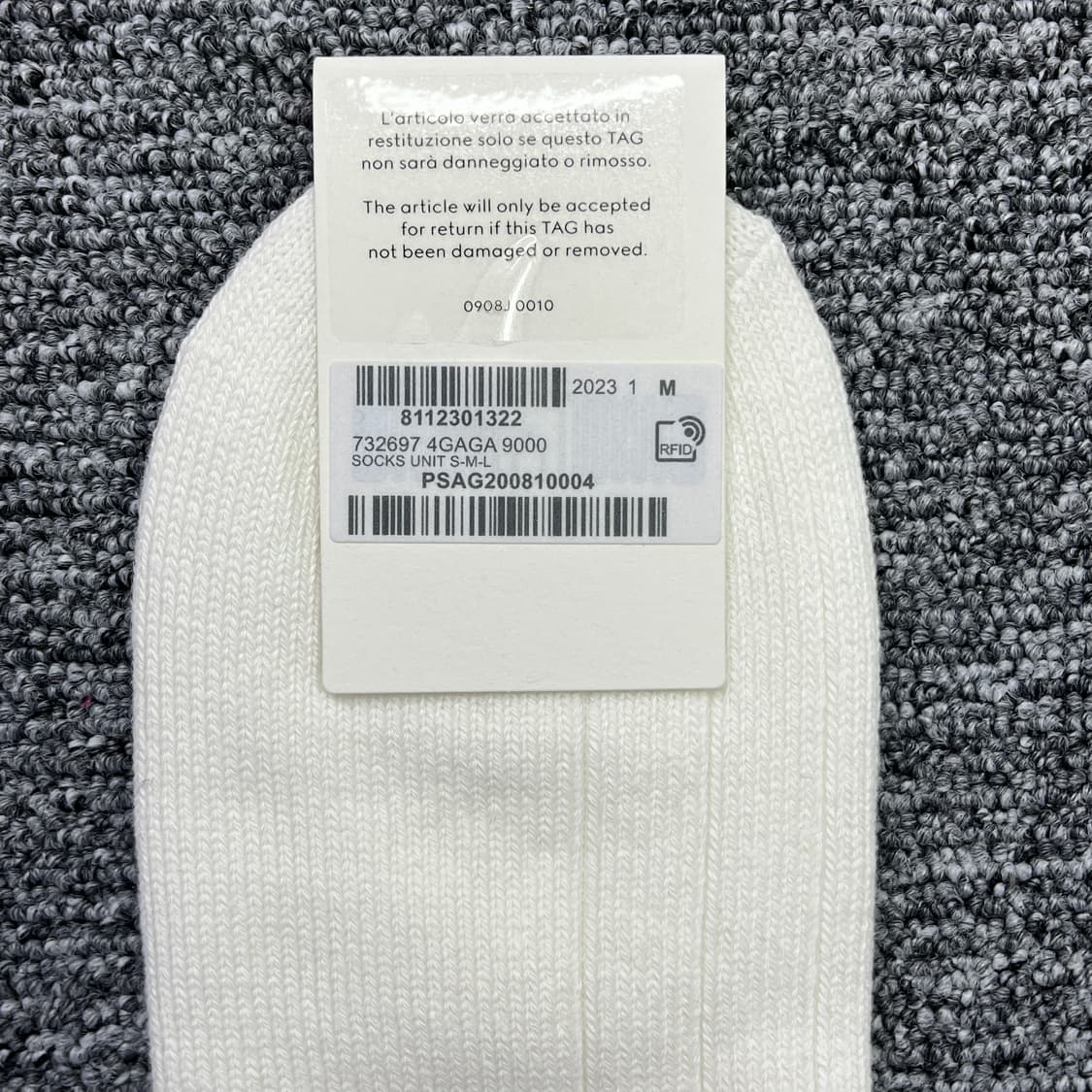 새상품 구찌 양말 로고 삭스 롱삭스 화이트 M 사이즈 풀박스 상품이미지6