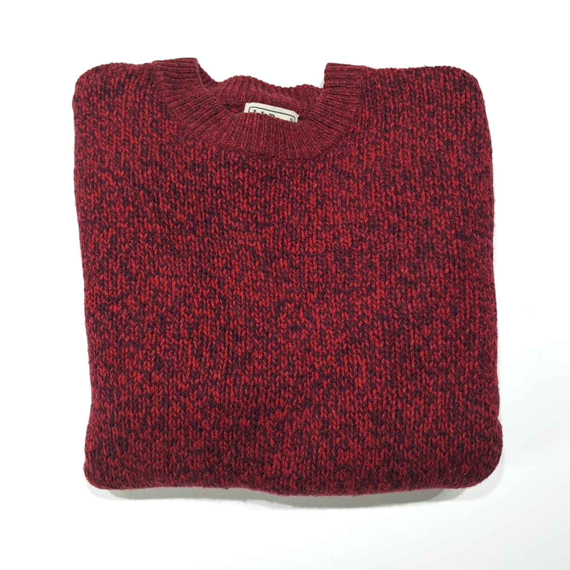 CL069 M 엘엘빈 레드 버건디 멜란지 100% 램스울 크루넥 니트 상품이미지7