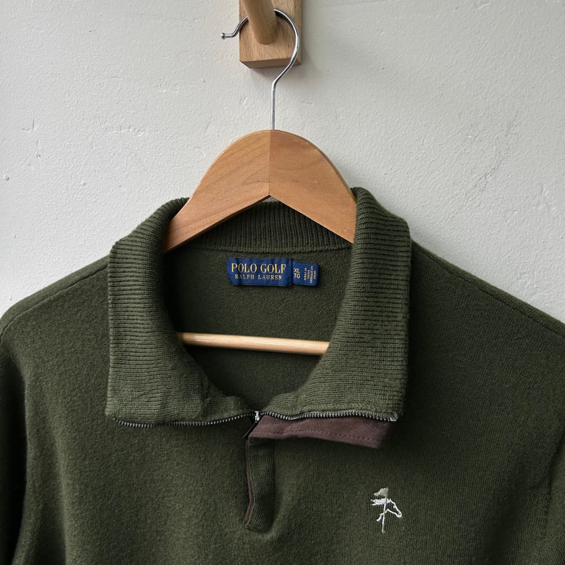 16332 - 폴로 랄프로렌 골프 카키 반집업 울 니트 (울 100%) 상품이미지3