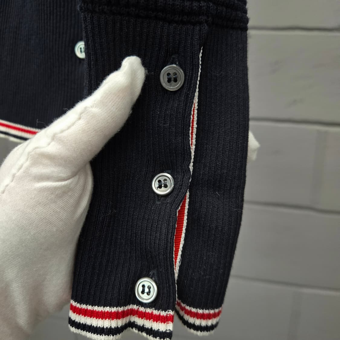 백화점판 / 톰브라운 RWB 삼선 와플 가디건 38 상품이미지3