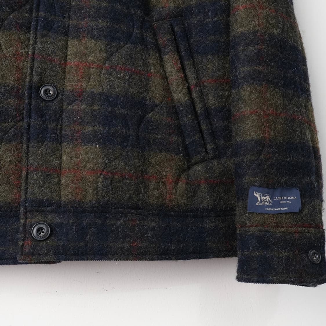 100/아모프레 울 혼방 퀼팅 체크 자켓 상품이미지6