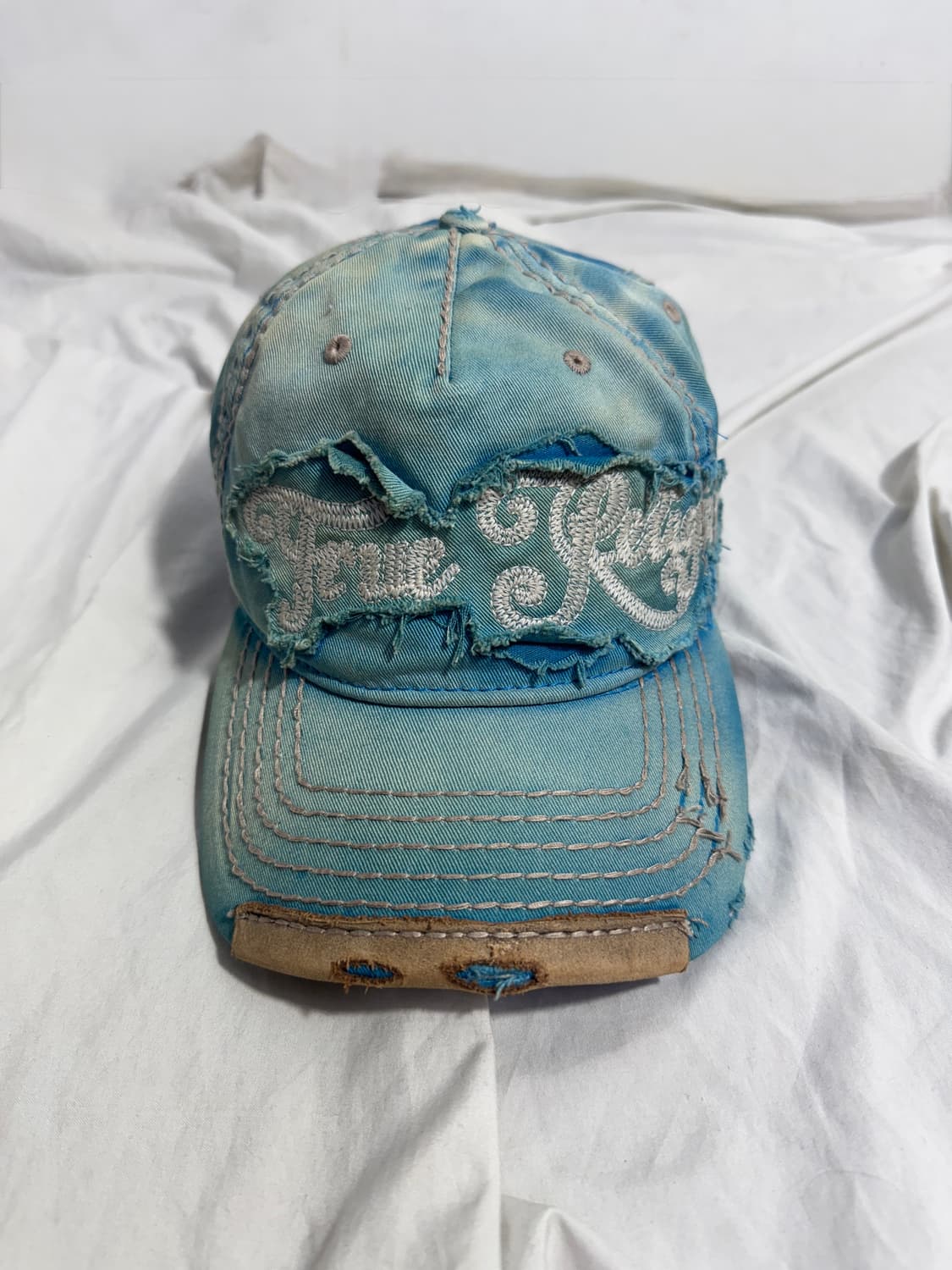 트루릴리전 워싱 데미지 볼캡 y2k 상품이미지2