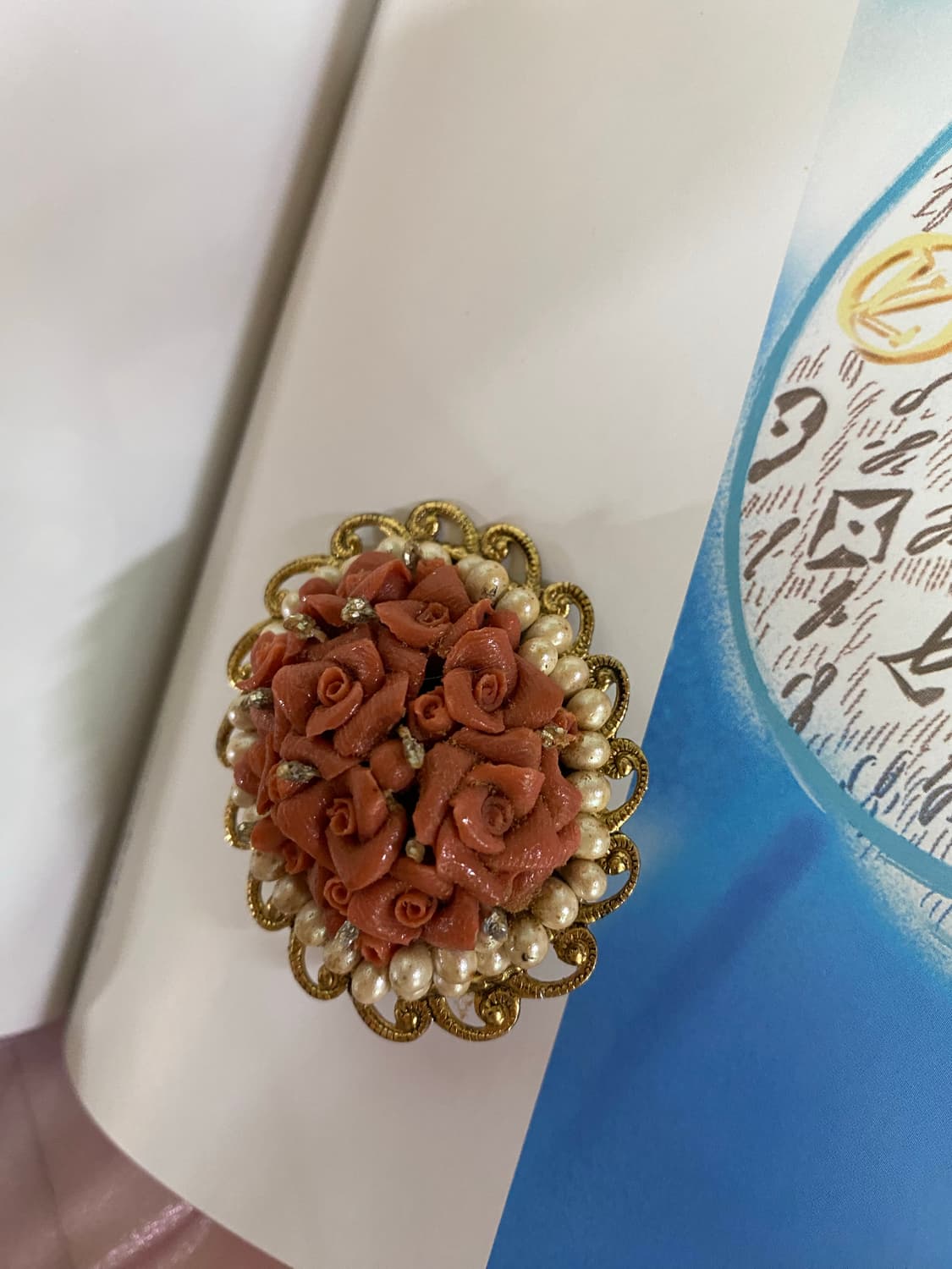 로즈 부케 오발 빈티지 브로치  상품이미지4