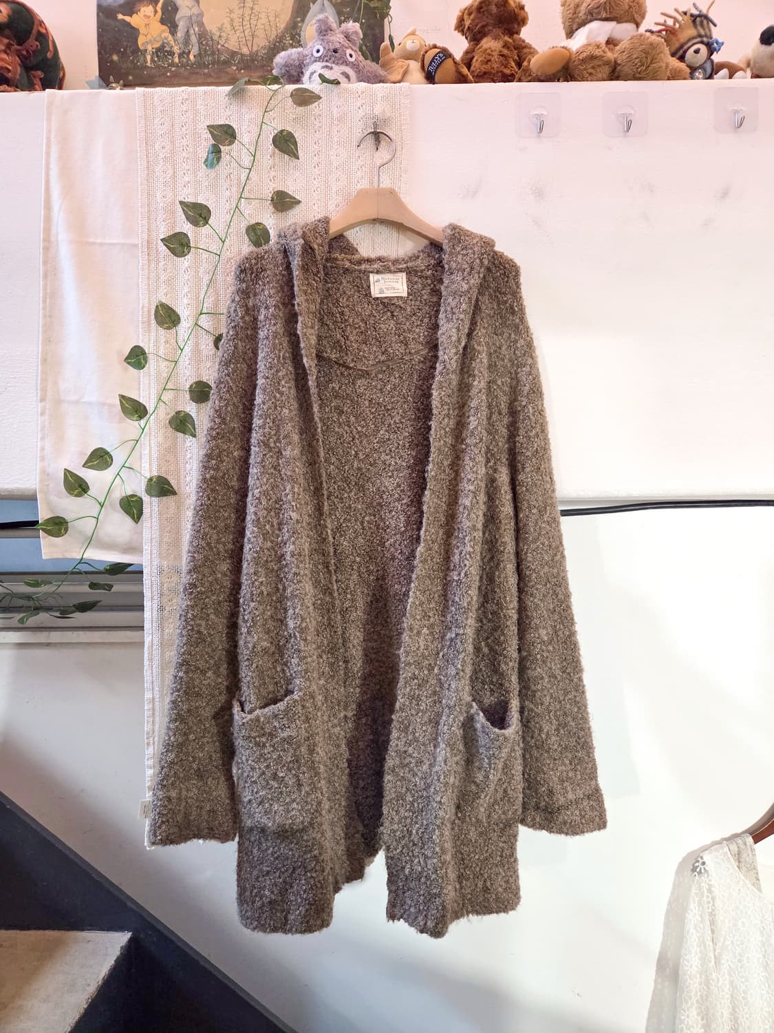 부클 후드 가디건 상품이미지1