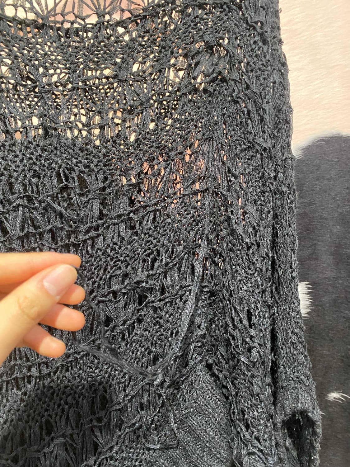 Japanese vtg 그런지 그물 블랙 니트 상품이미지6