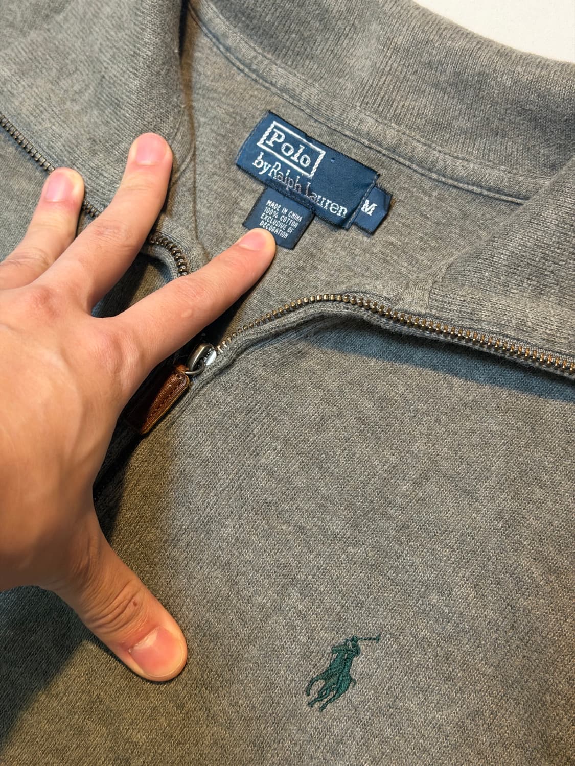 폴로 랄프로렌 반집업 코튼 니트 그레이 상품이미지2