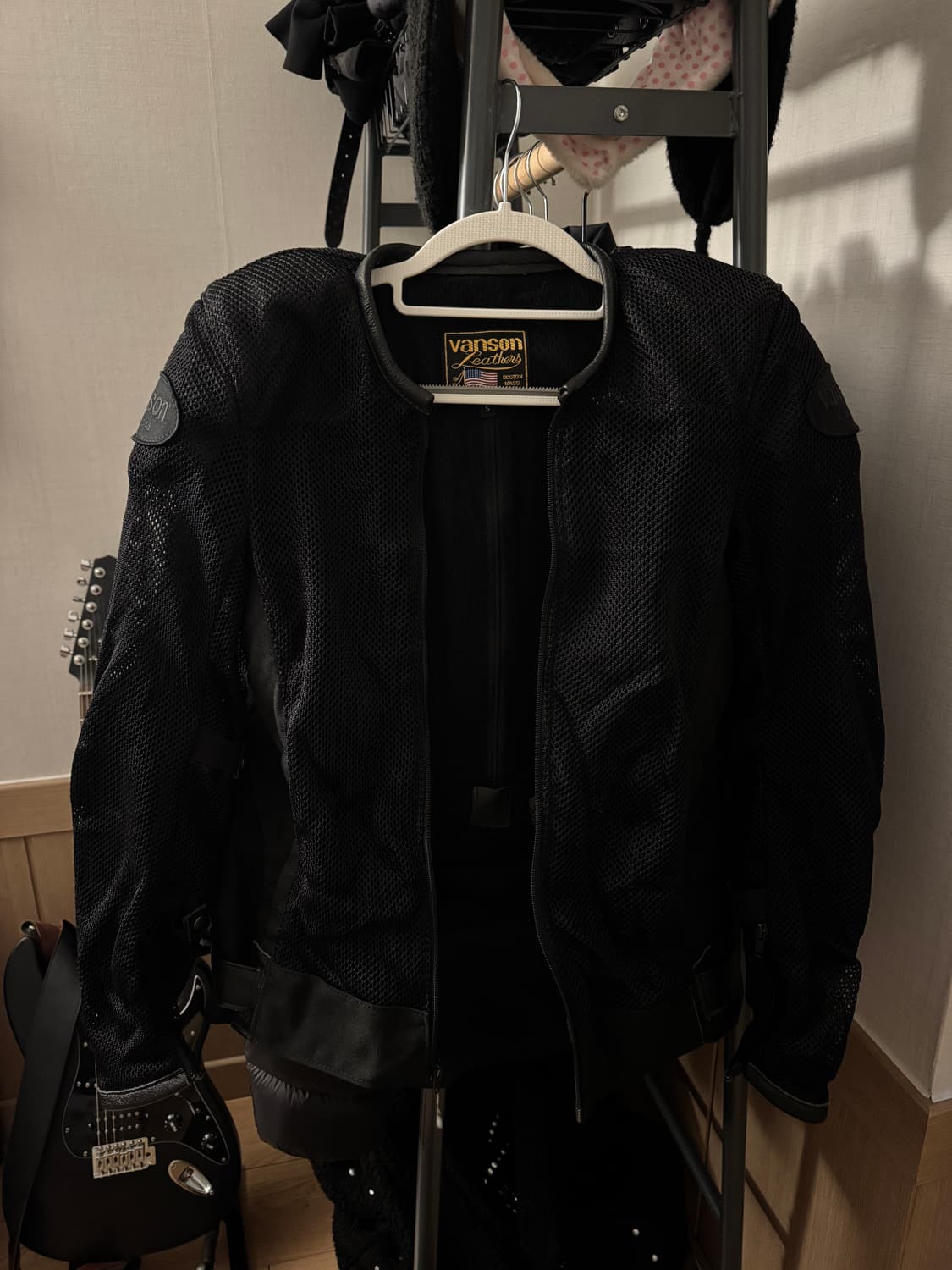 밴슨 레더 메쉬 모토레이싱 자켓 상품이미지3