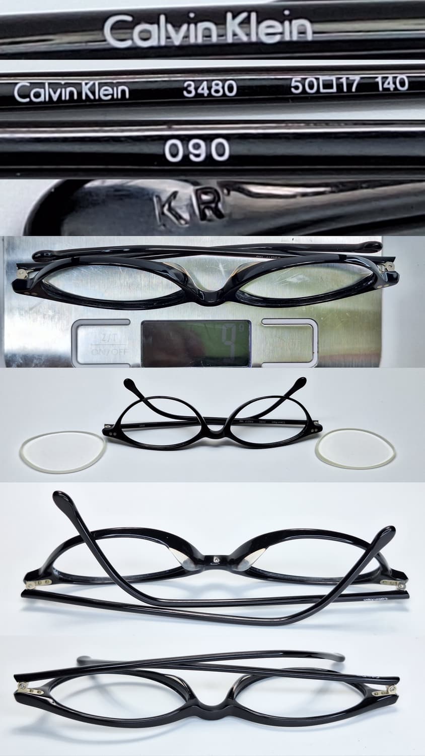 캘빈클라인 Calvin Klein 3480 블랙 오벌형 긱시크 뿔테 안경 상품이미지5