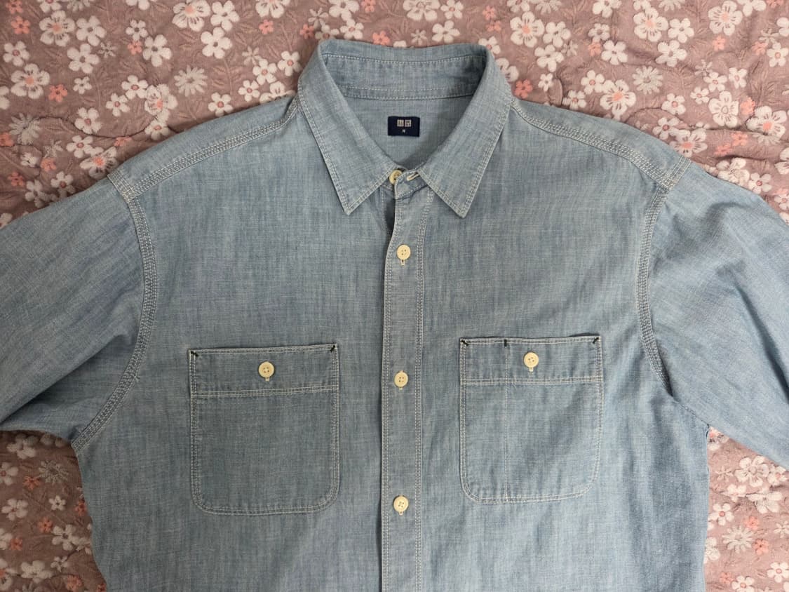 유니클로 샴브레이 워크 셔츠 M 상품이미지1