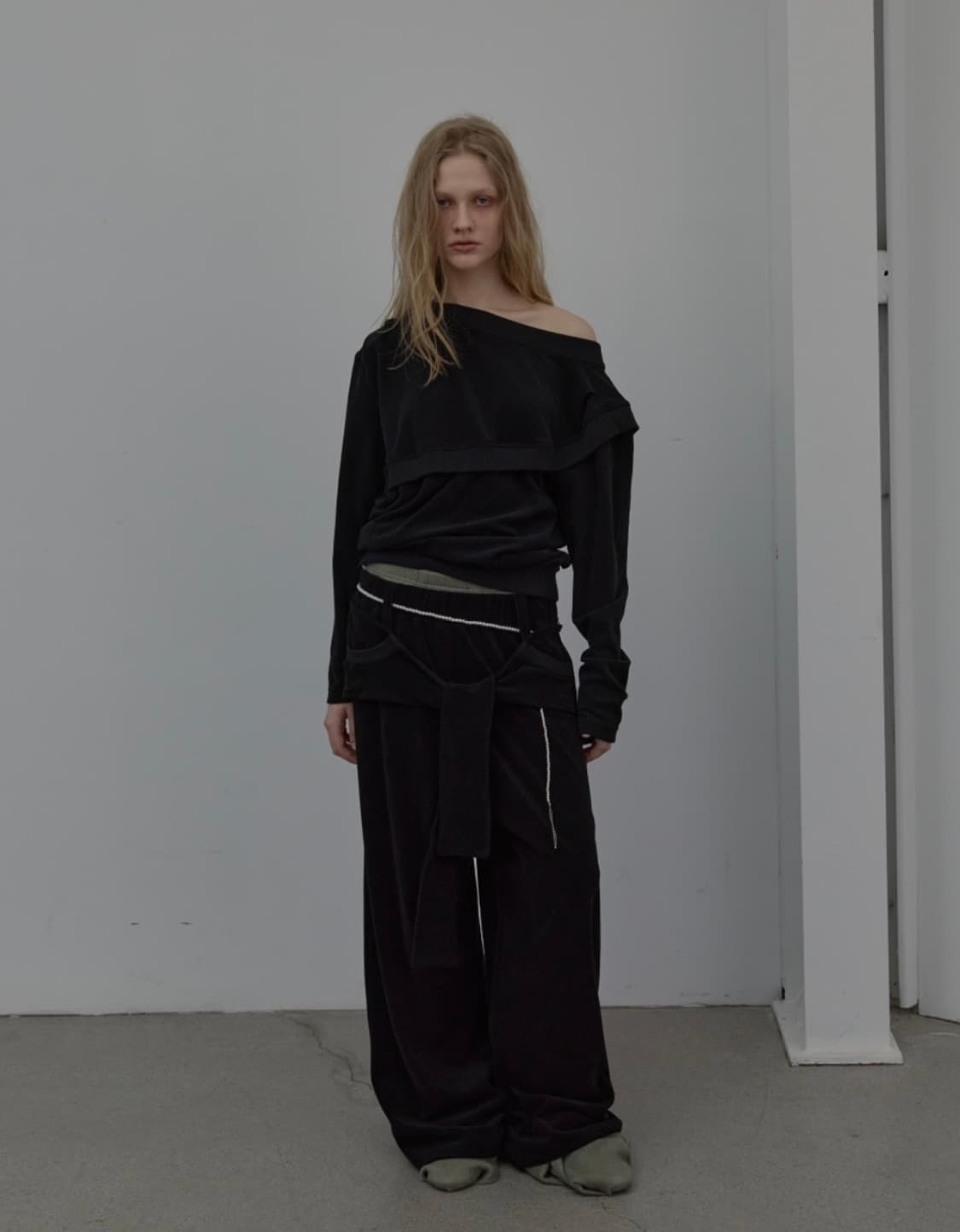 LCDC  TIED DETAIL JERSEY PANTS (BLACK) 상품이미지1