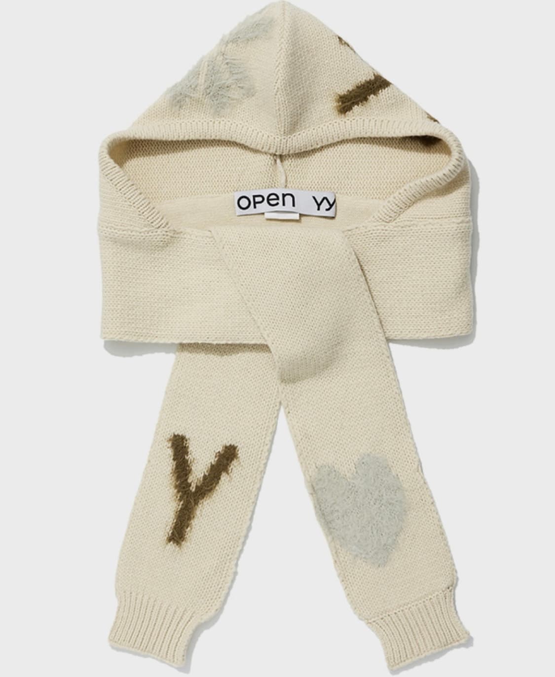 오픈와이와이 샤기 자카드 후드 스카프 [블랙] 상품이미지1