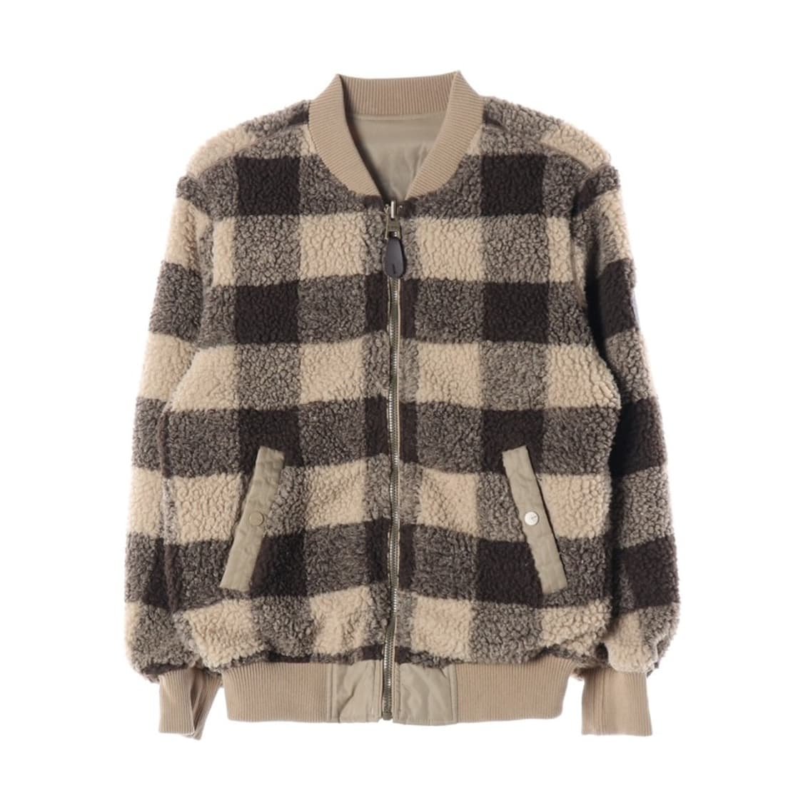 Jeep 빅 체크 보아 플리스 집업 자켓 M 상품이미지1