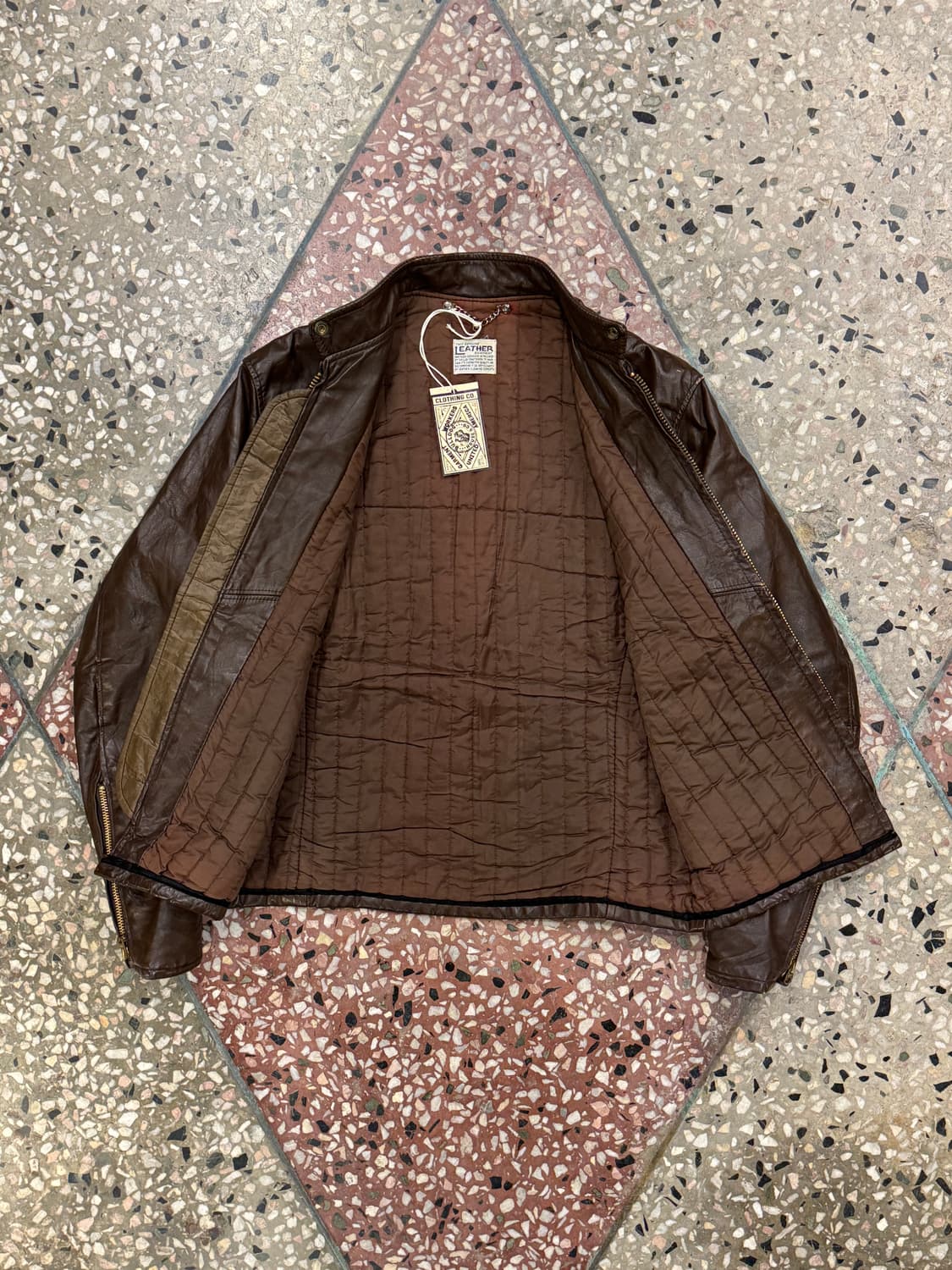 70s Leather garment 브라운 싱글 레더자켓 (40) 상품이미지3