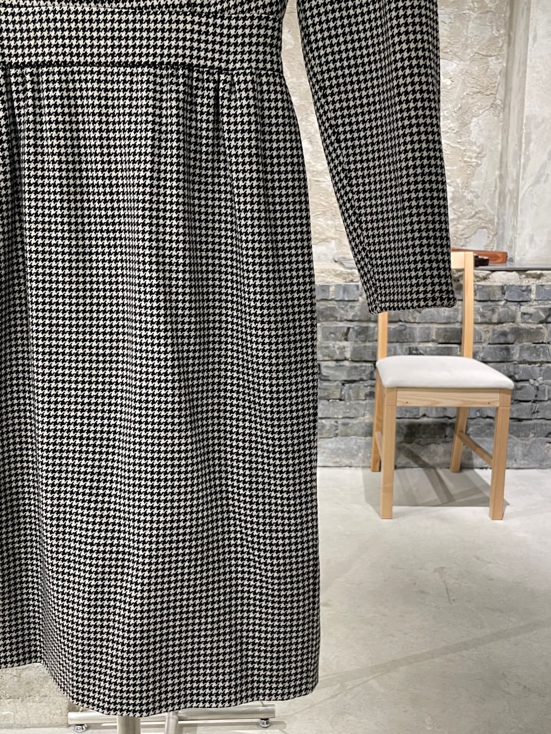 발렌티노 가라바니 부티끄 하운드 투스 체크 개더 울 원피스 상품이미지5