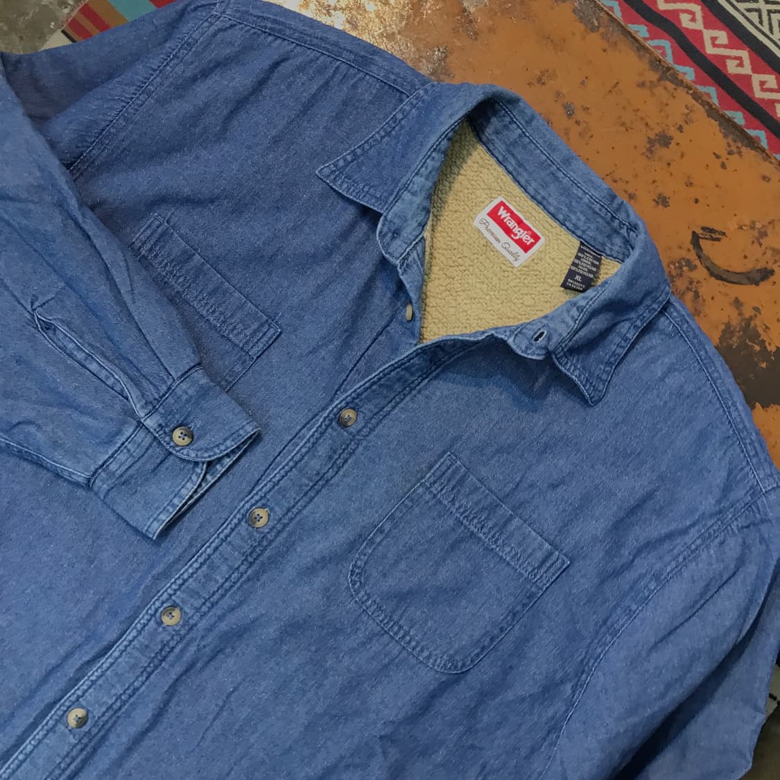 랭글러 투포켓 중청 데님 양털 셰르파 자켓 남성 115 빅사이즈  상품이미지2