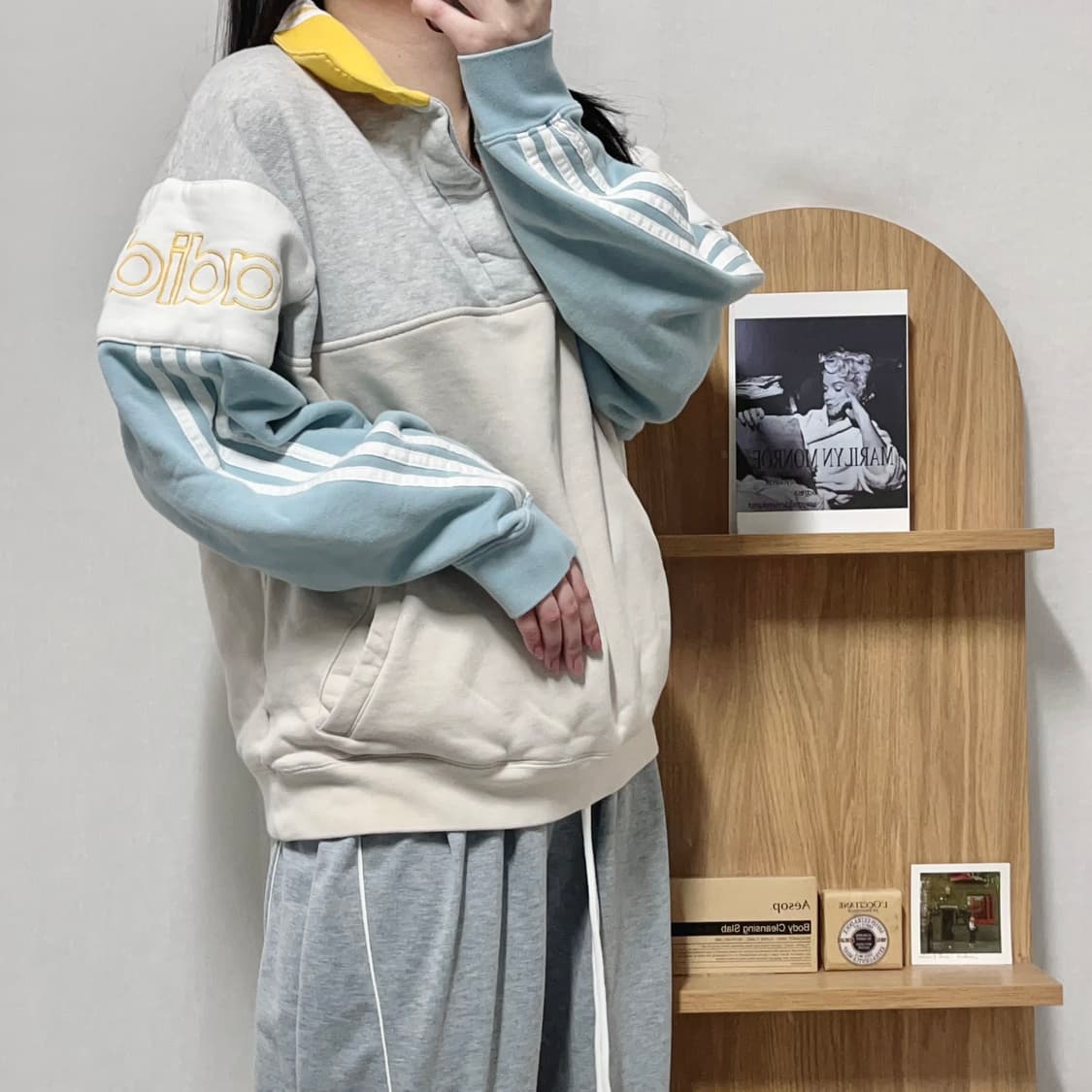 [정품] 아디다스 배색 하프 단추넥 [ 2XL ] 상품이미지3