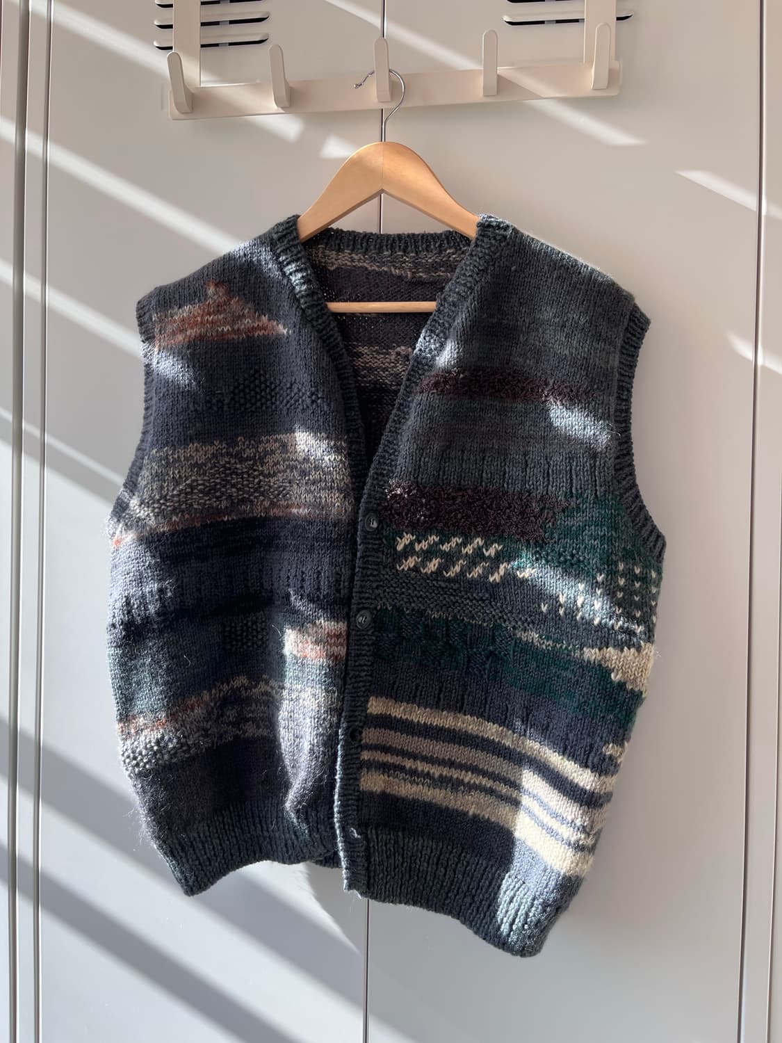 Vintage 핸드메이드 패턴 니트 조끼  상품이미지4
