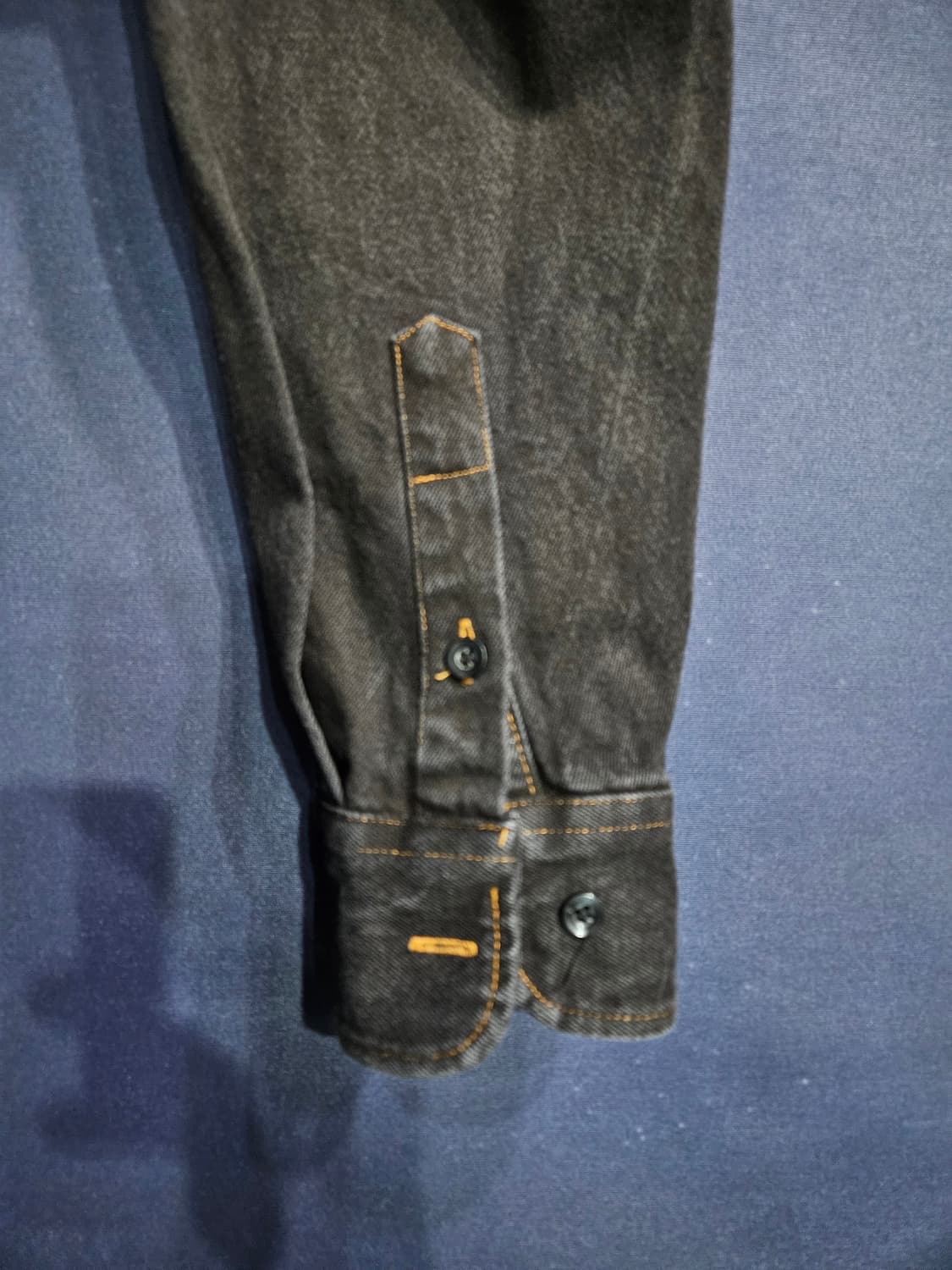 플라스틱 프로덕트 블랙컬러 남성 오버핏 90~95 데님 긴팔셔츠  상품이미지5