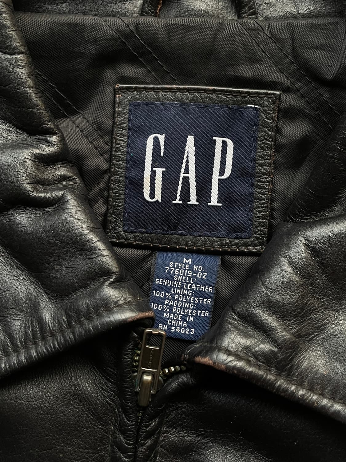 90s 올드갭 레더 자켓 블랙 상품이미지3