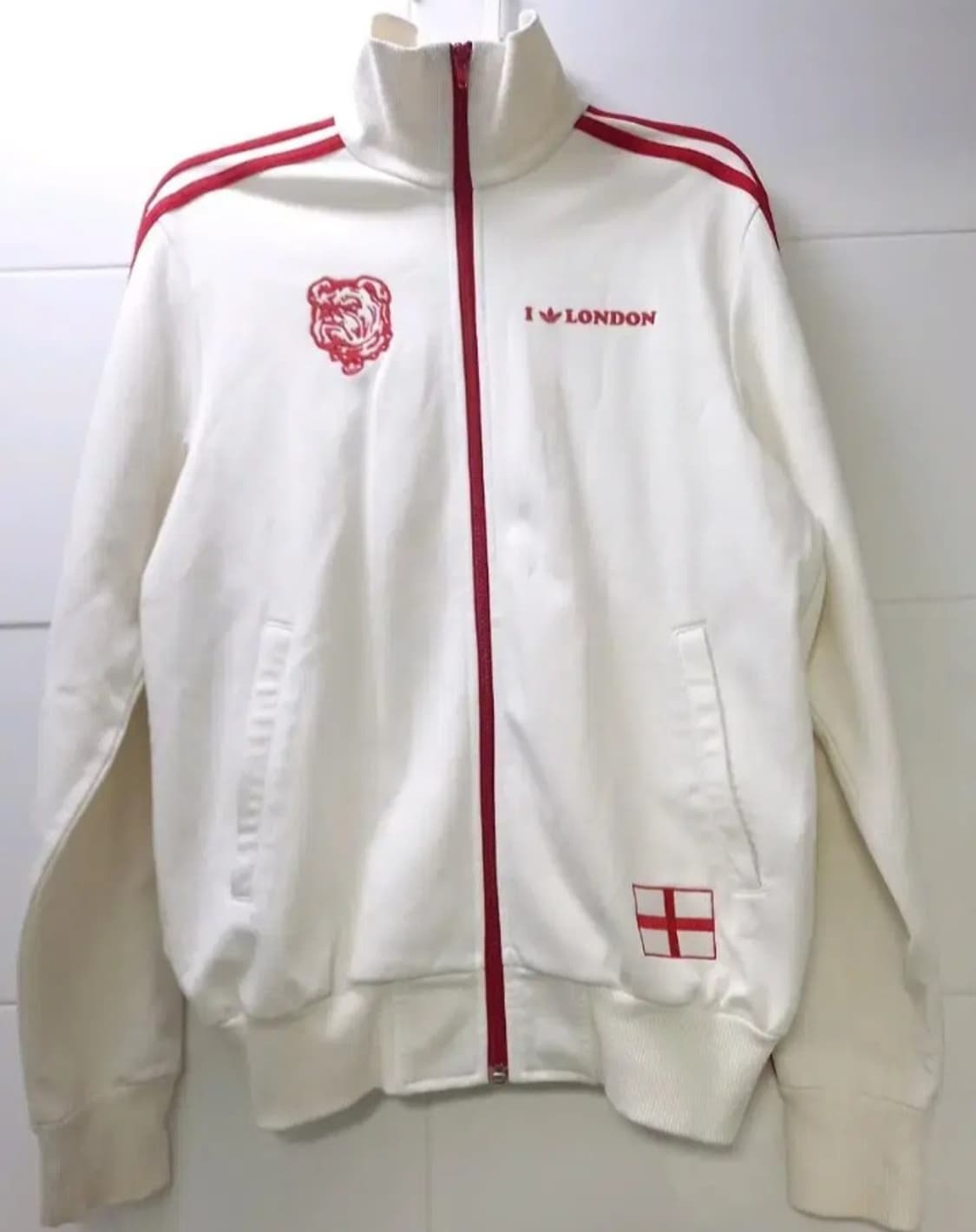 아디다스 흰빨 화이트 레드 런던 저지 져지집업 80~85 상품이미지1