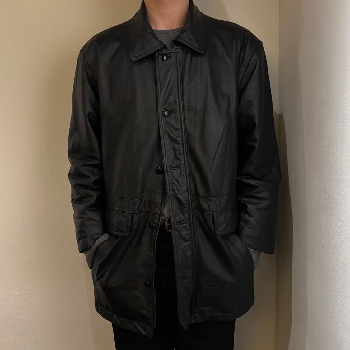 vtg cowhide snap carcoat 상품이미지5