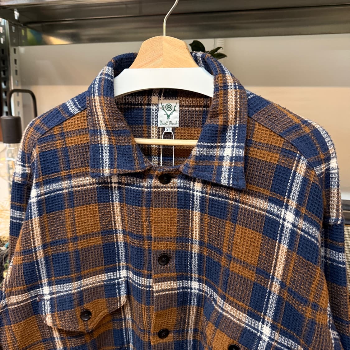 남이서팔 SOUTH2 WEST8 루즈핏 스모키 플란넬패턴 셔츠 자켓 XL 상품이미지2