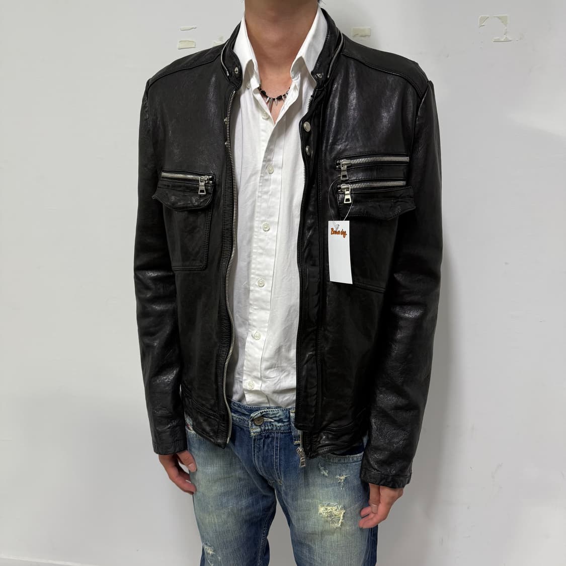 빈티지 에디슬리먼맛 레더자켓  상품이미지3