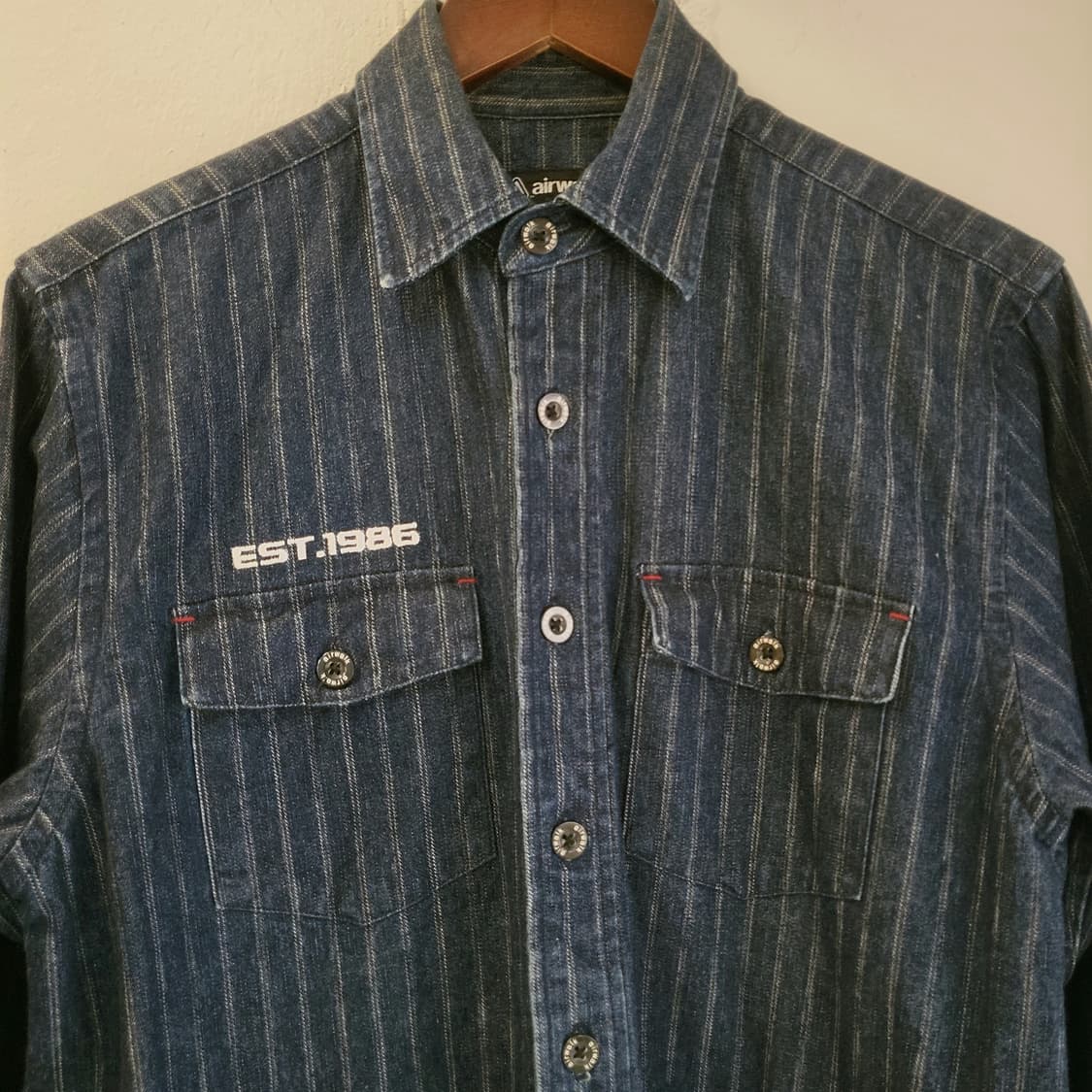 에어워크 재팬 빈티지 데님워크셔츠 셔켓 M사이즈 상품이미지2
