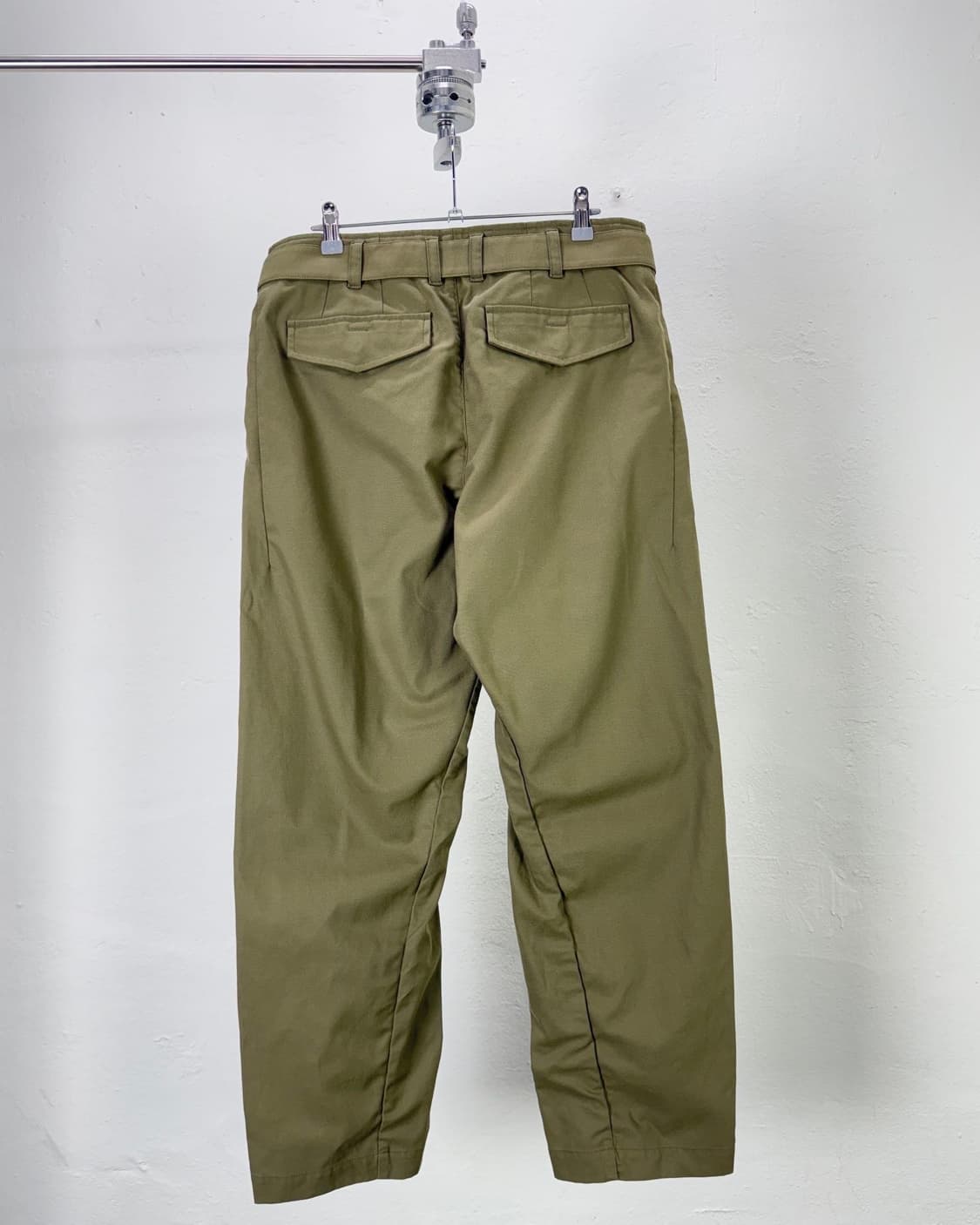 나이키 올리브 벨티드 버튼 플라이 핀턱 와이드 팬츠 상품이미지6