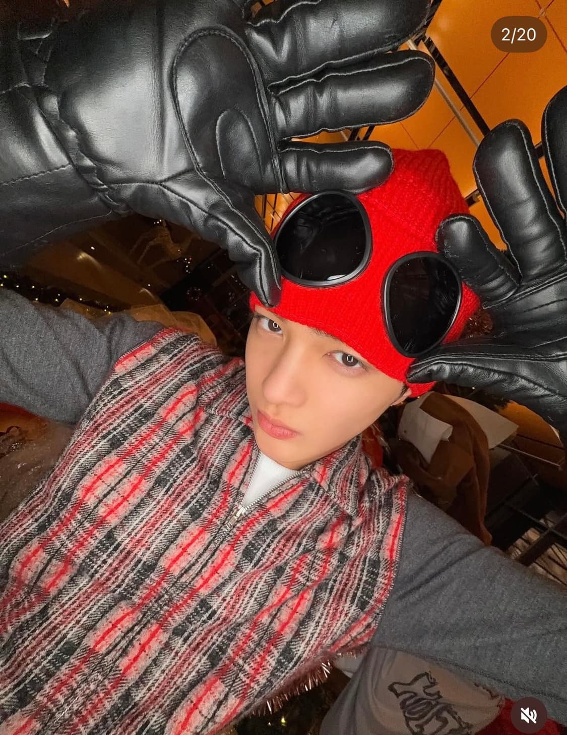 꼼데가르송 옴므 레드 체크 집업 상품이미지2