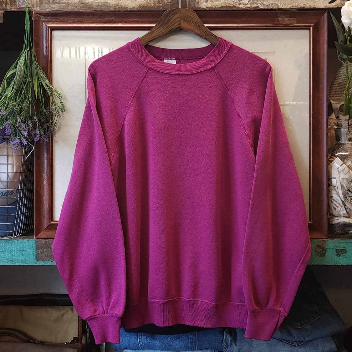 90s 빈티지 스웻셔츠 플레인 스웻셔츠 퍼플 L 상품이미지1