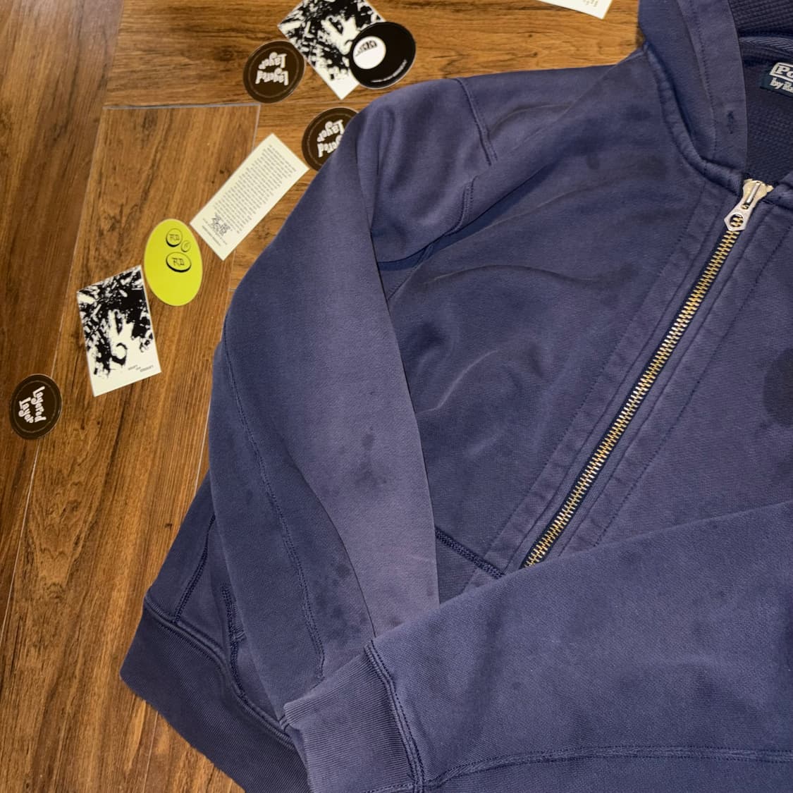 90s Polo double clothes hoodie zip up 상품이미지5