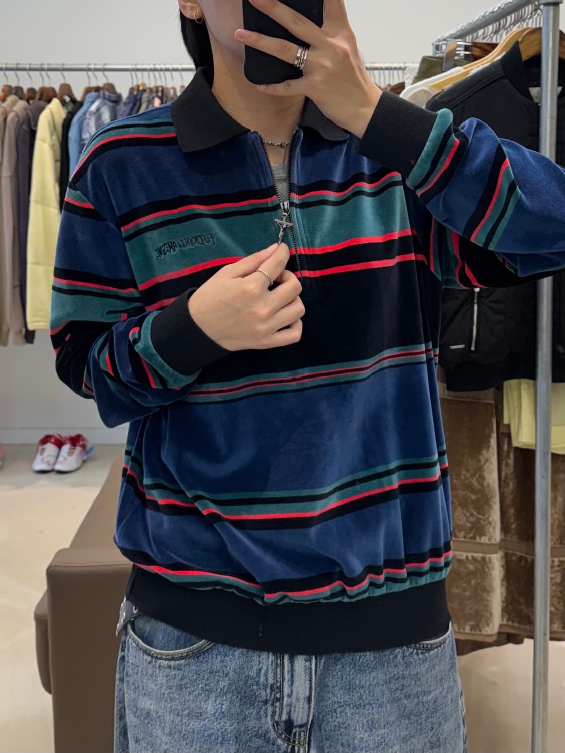 퍼킹어썸 벨루어 하프집업 상품이미지6