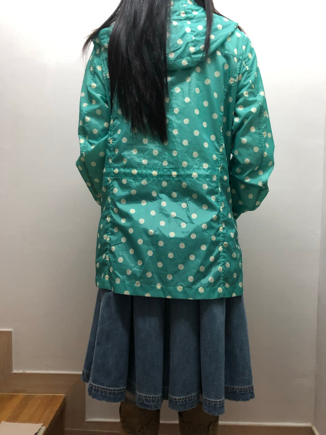 빈티지 후아유 민트 도트 레인코트 상품이미지9
