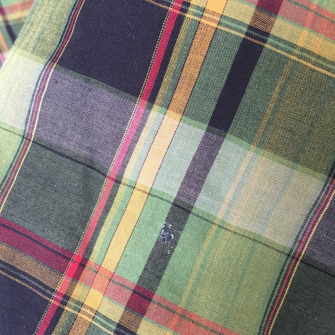 빈티지 그린 반팔 체크 셔츠 너드 상품이미지5