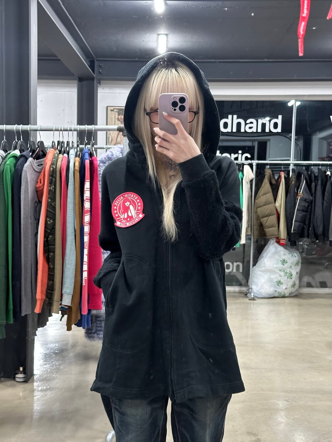 히스테릭 글래머 패치 후드 집업  상품이미지1