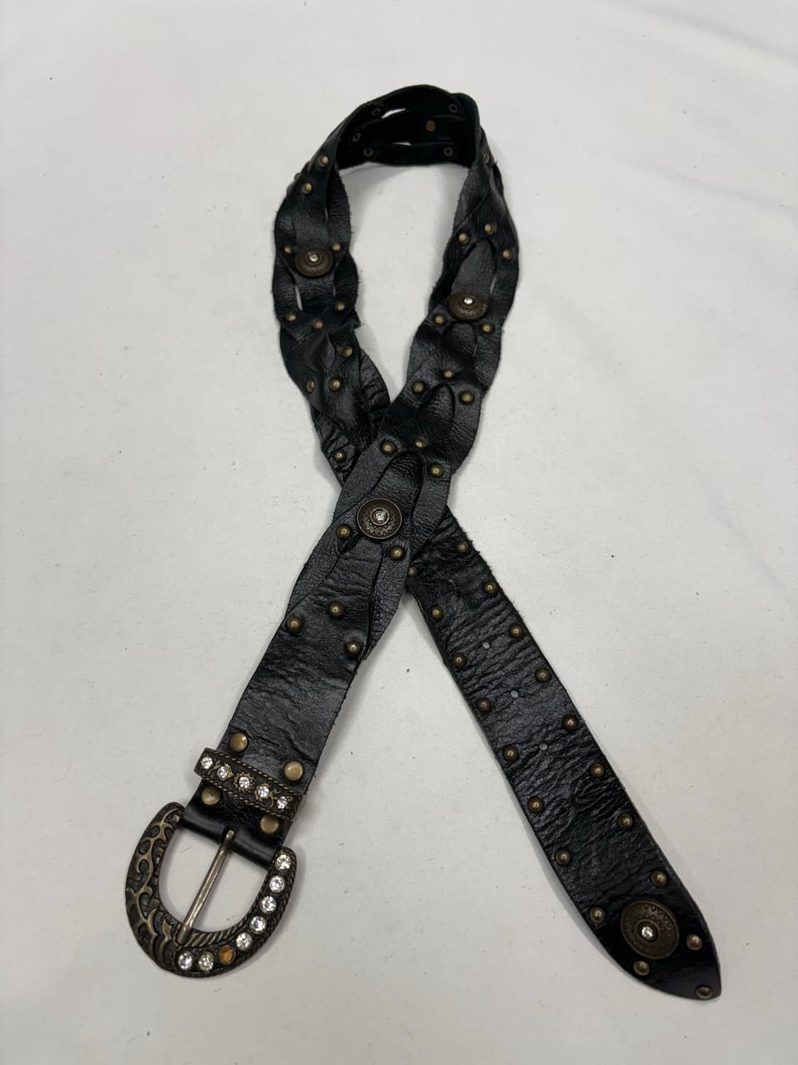 빈티지 웨스턴 웨이브 버클 벨트 상품이미지1