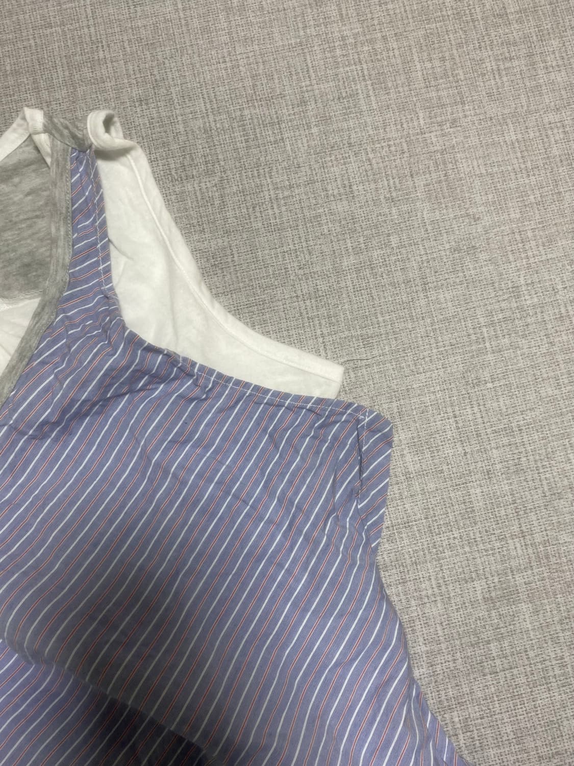 일본빈티지 하구미모리걸 아오이유우 슬리브리스 레이어드나시탑 상품이미지3