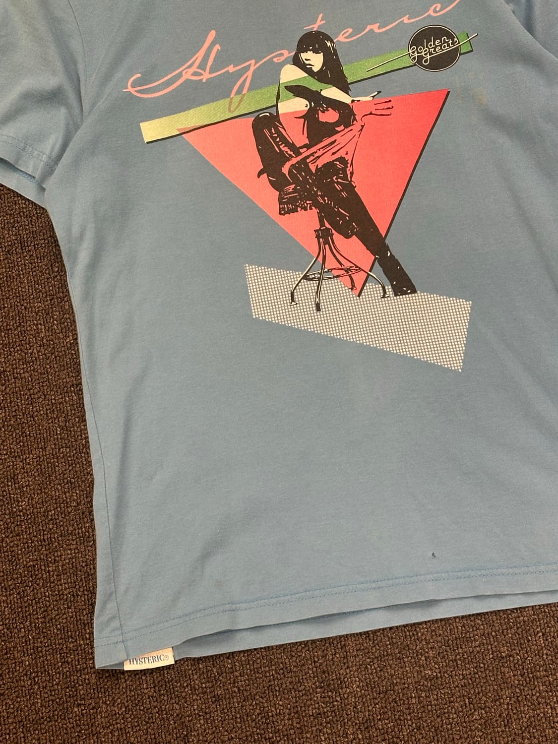 OS)히스테릭 글래머 빈티지 블루 그래픽 프린팅 락 반팔 상품이미지2