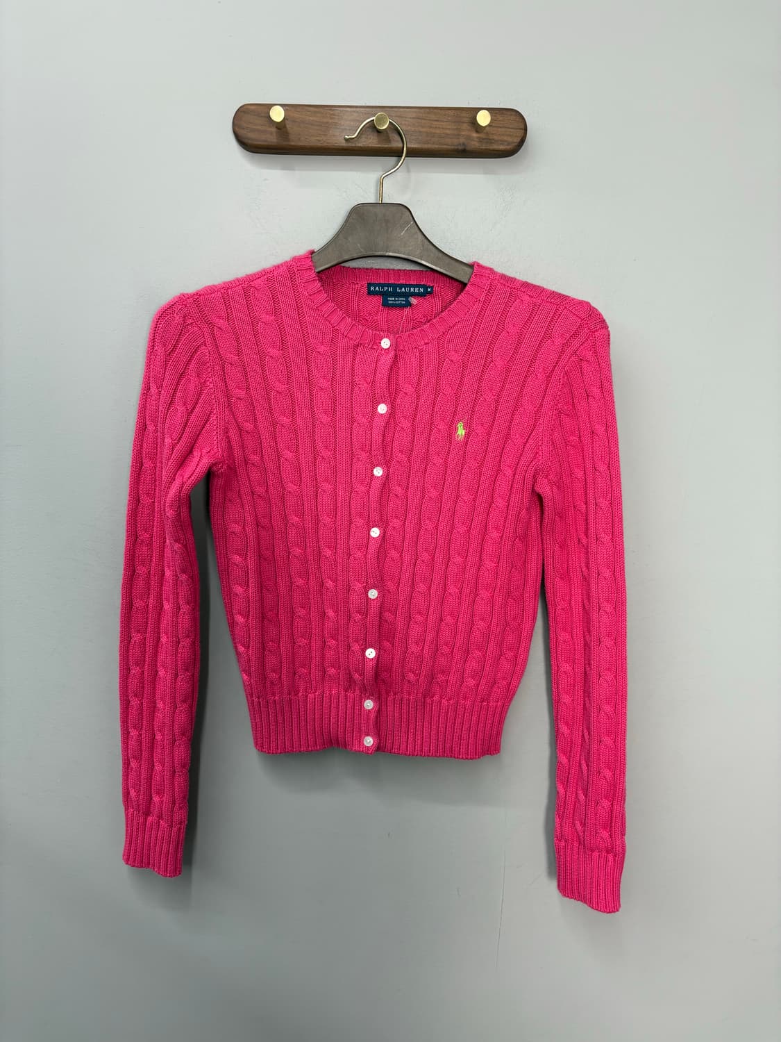 폴로랄프로렌 핑크 꽈배기 니트 가디건 A3039 상품이미지2